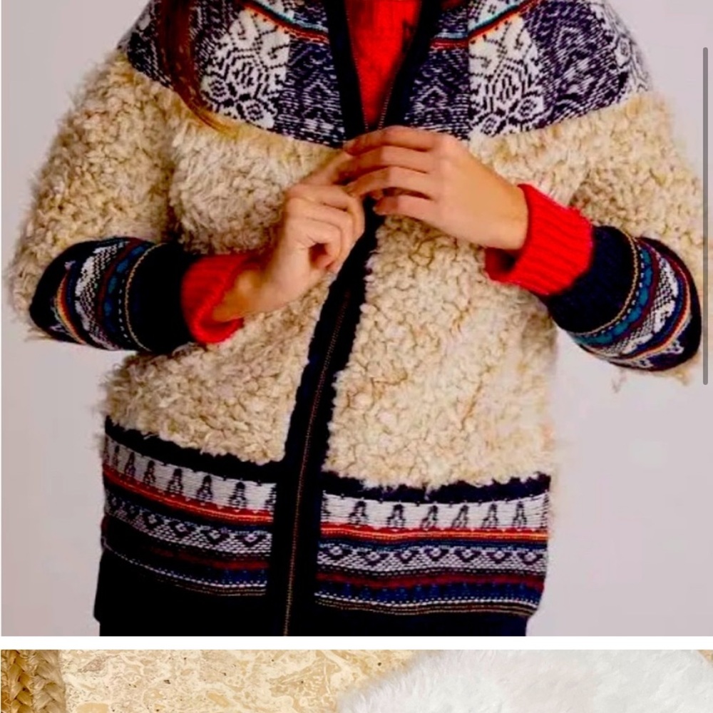 Anthropologie Pilcro Longline Sherpa Bomber Jacket size XS